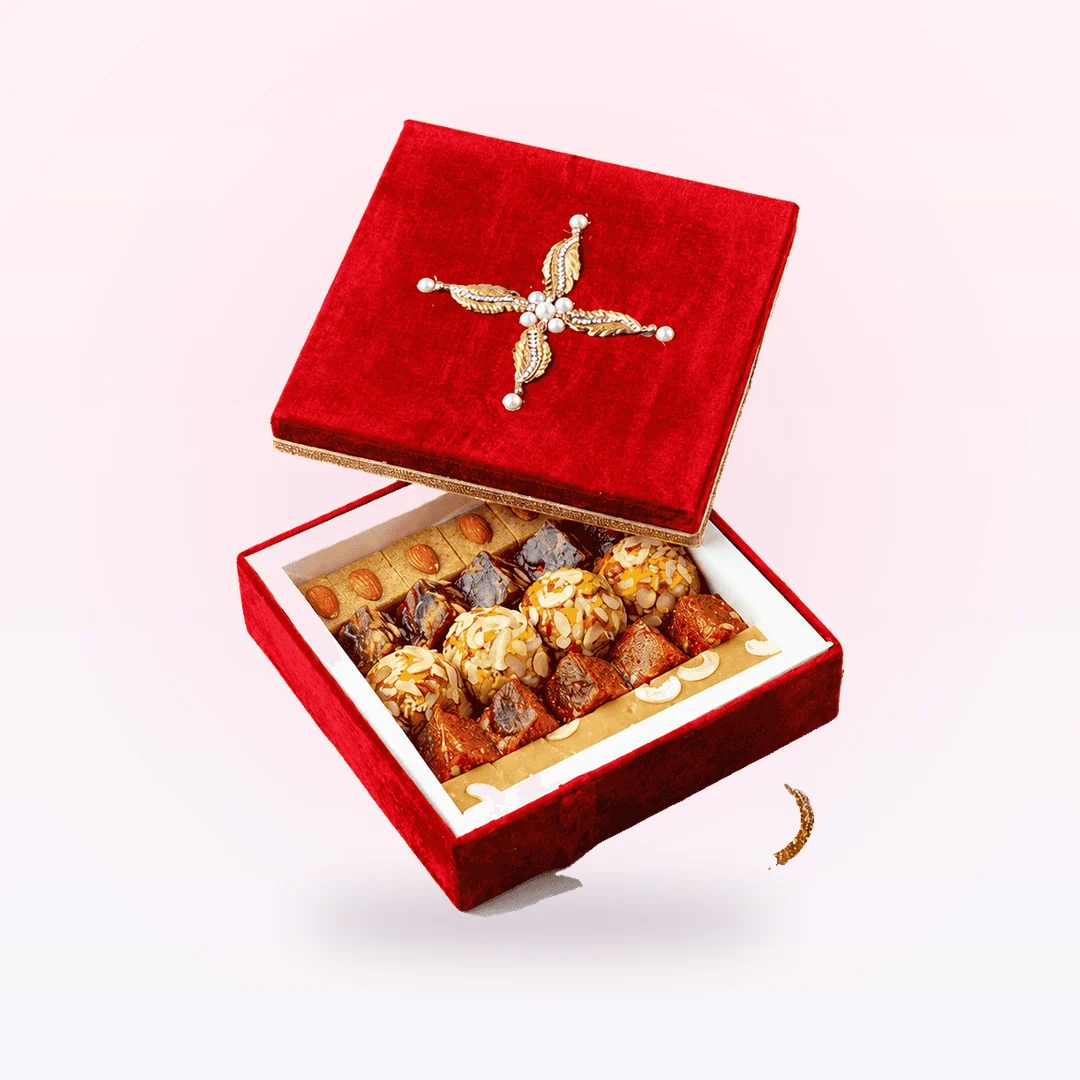 Premium Red Velvet Mithai Box