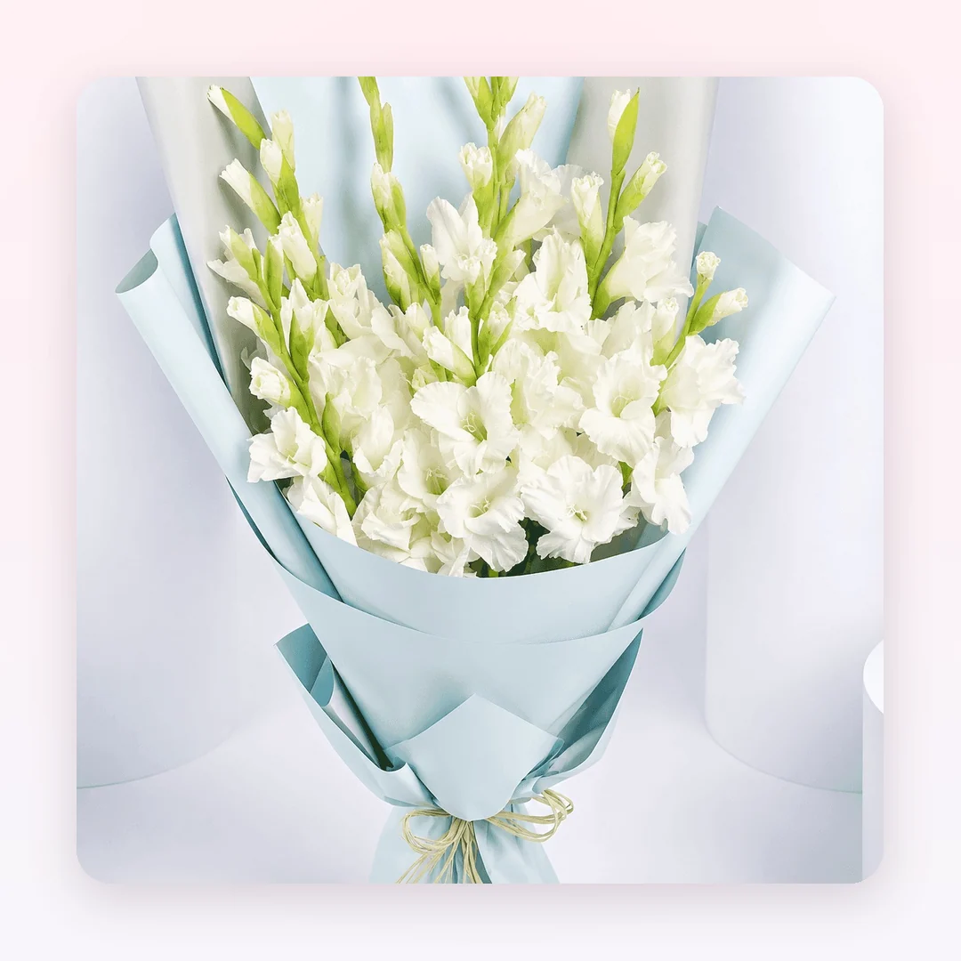 Dozen White Gladiolus