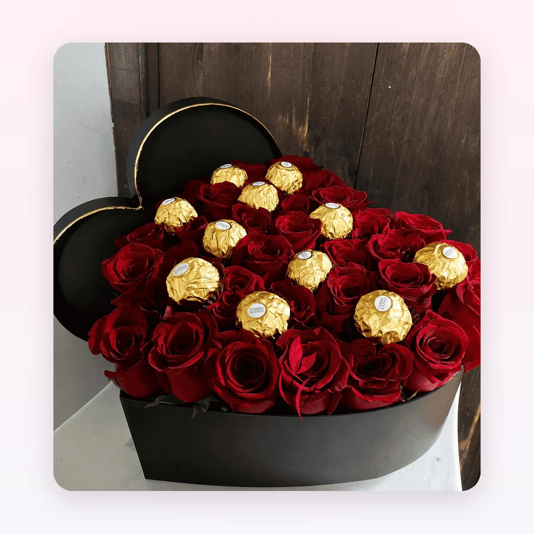 Ferrero Heart with Roses