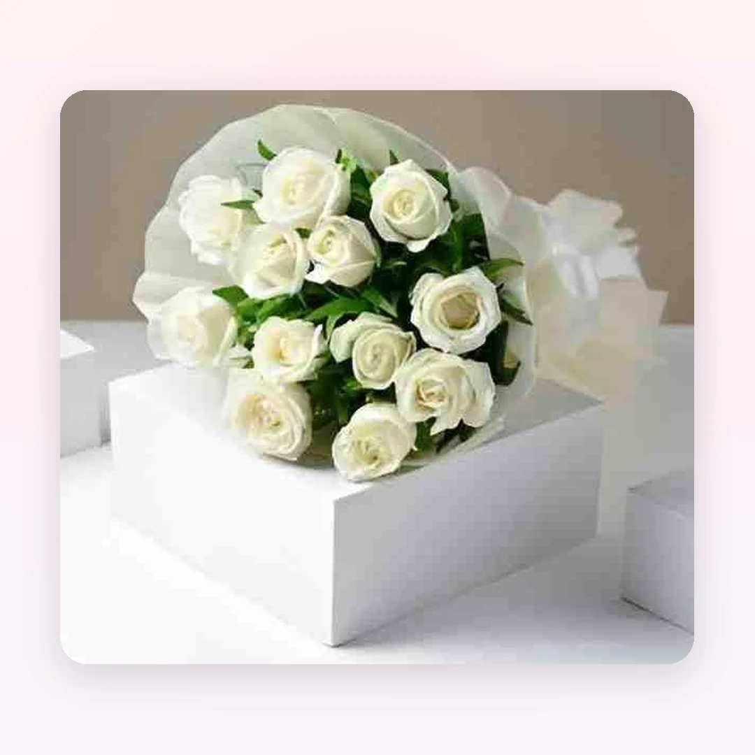 Pure White Rose Bouquet