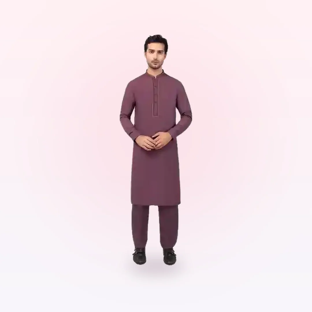 Violet Semi-Formal Kurta Trousers