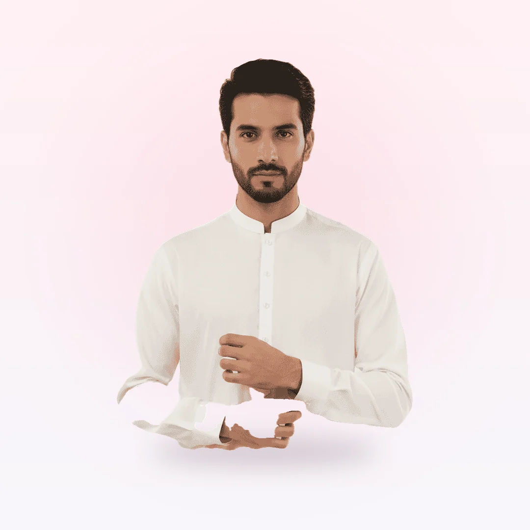 White Plain Kurta Trouser, photo 2