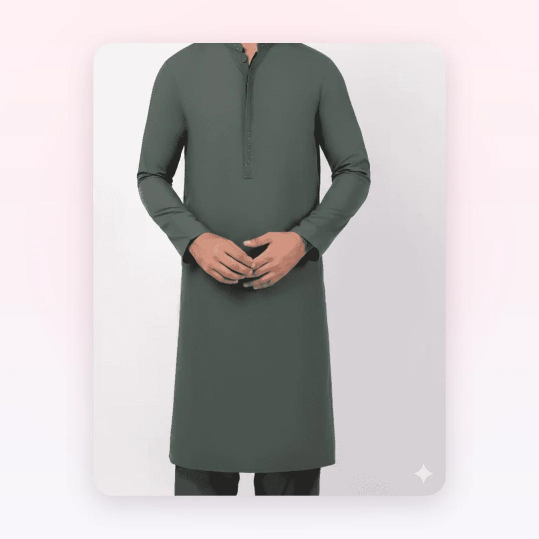 Green Semi-Formal Kameez Shalwar, photo 2