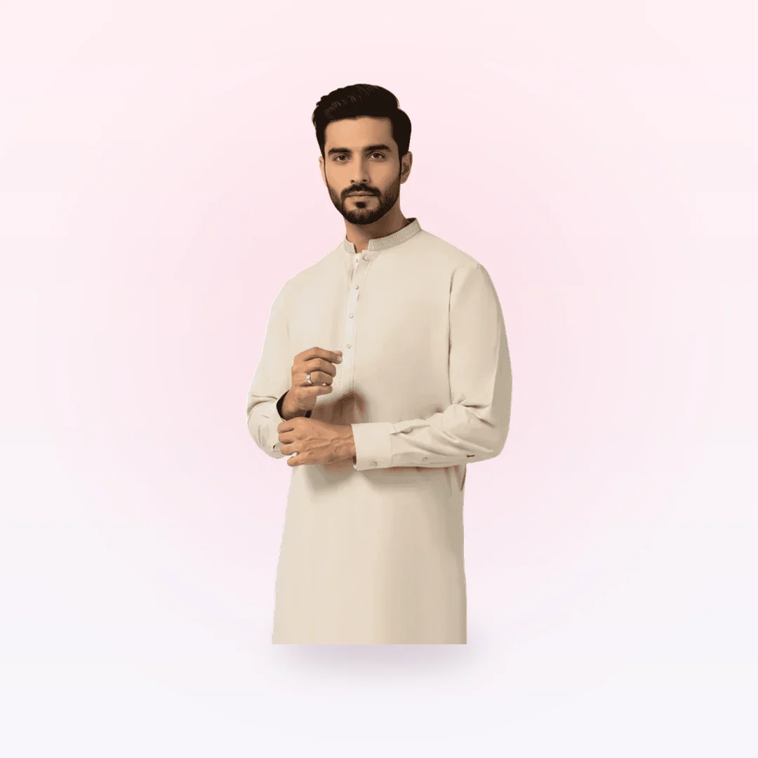 Fawn Semi-Formal Kameez Shalwar