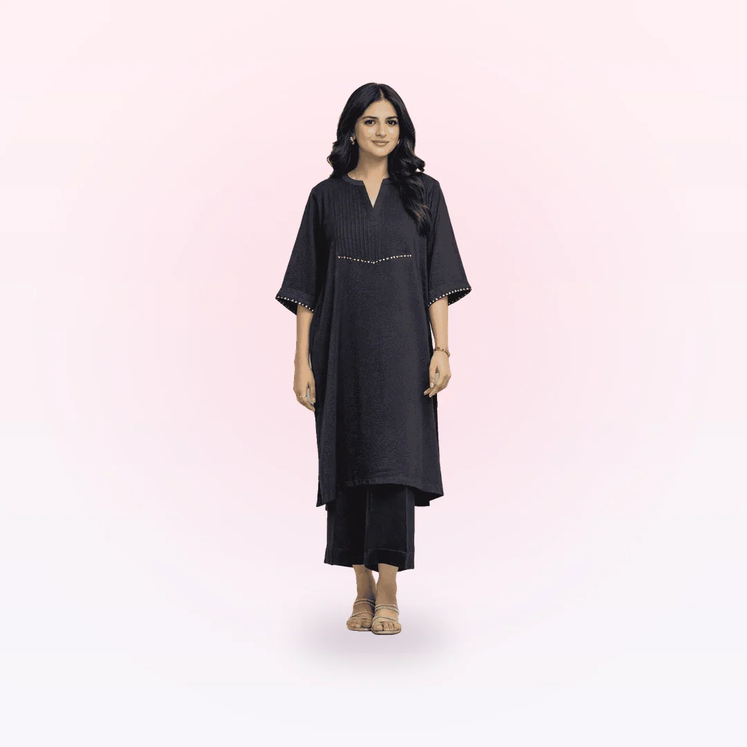 Pret Solid Crepe Polyester Co-Ord Set