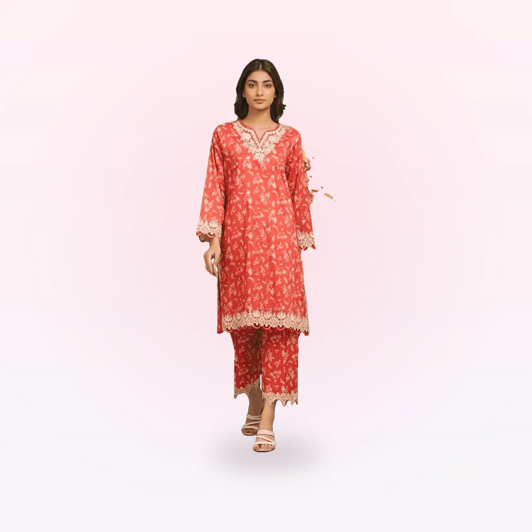 Unstitched Embroidered Lawn Shirt Trouser