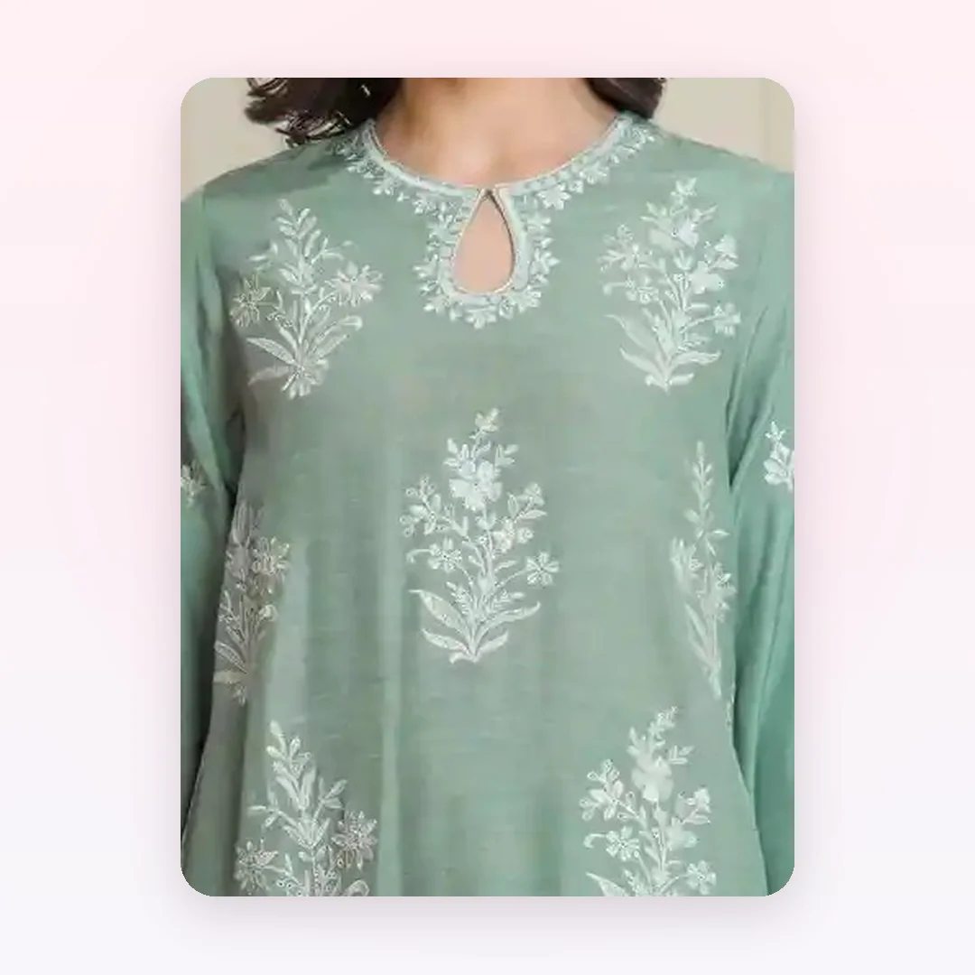 Unstitched Embroidered Karandi Suit, photo 3