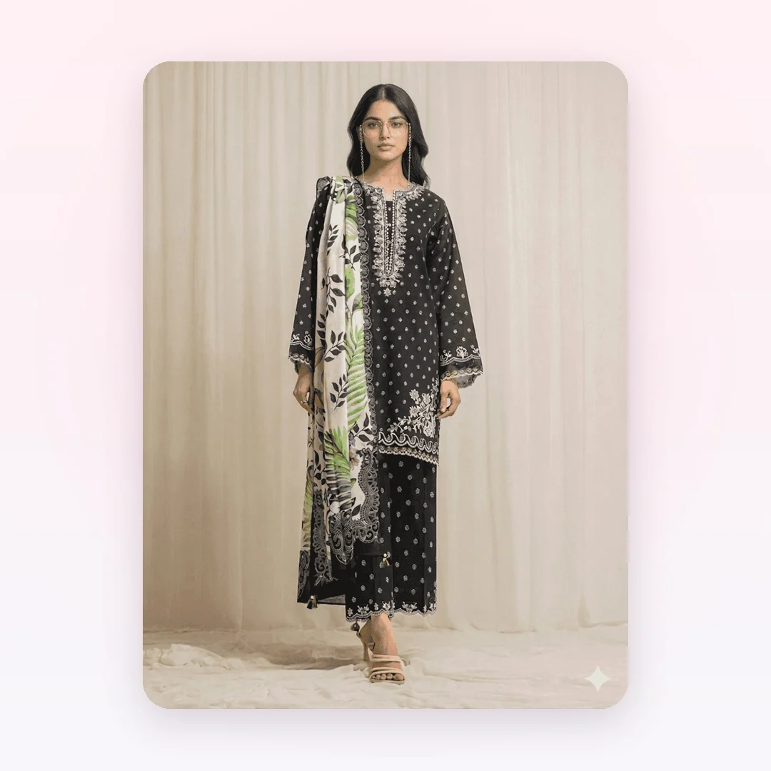 Unstitched Embroidered Lawn Suit