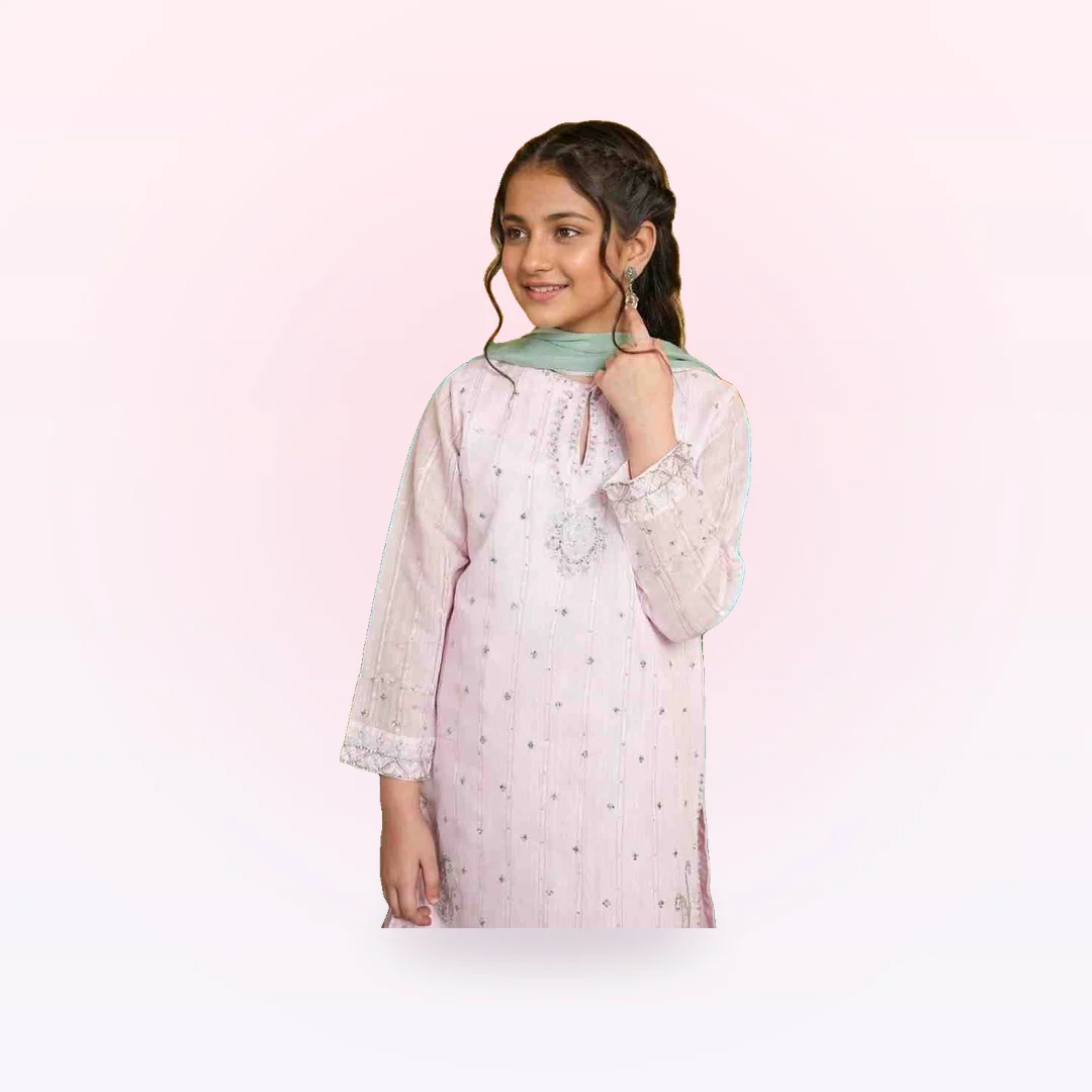 Embroidered Shirt With Printed Gharara And Dupatta. (EFW-10), photo 2