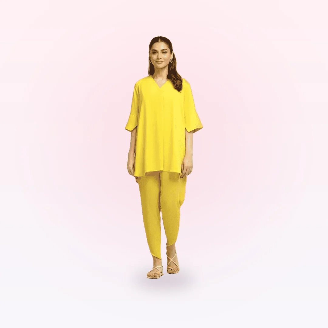 Pret Solid Crepe Chiffon Co-Ord Set