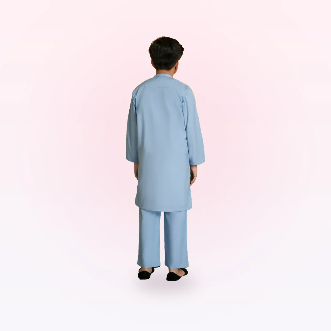 Boys Sky Kurta Trousers Set, photo 2